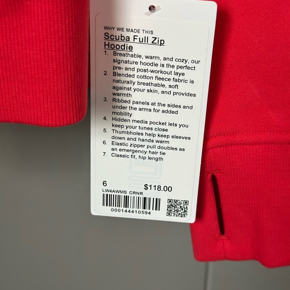 Lululemon NWT Scuba Full Zip Hoodie Size 6 - Picture 4 of 6